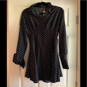 💋CBR womens polka dot button down long sleeve dress💋 NWT